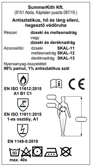 Antisztatikus, hő és láng elleni, hegesztő védőruha